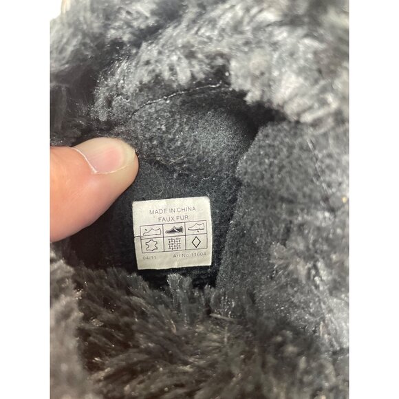 Crocs Faux Leather Fur Lined  Womans Black Mid Calf Winter boots Sz 8 SKU 9568 - Picture 7 of 16